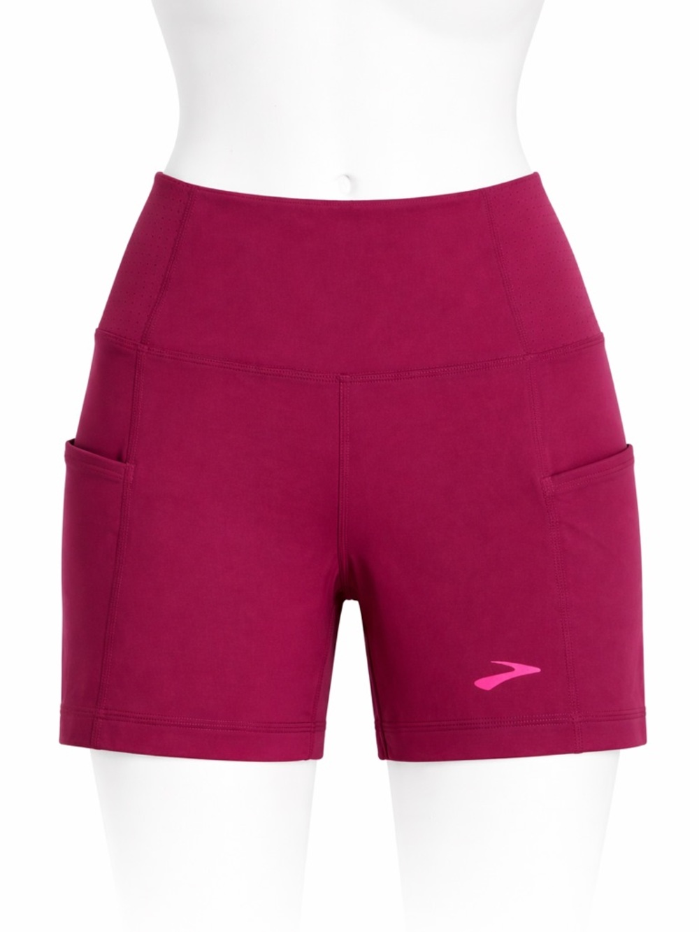 Size S Brooks Women’s Method 5” Bike Shorts Pink High Rise Pocket Run